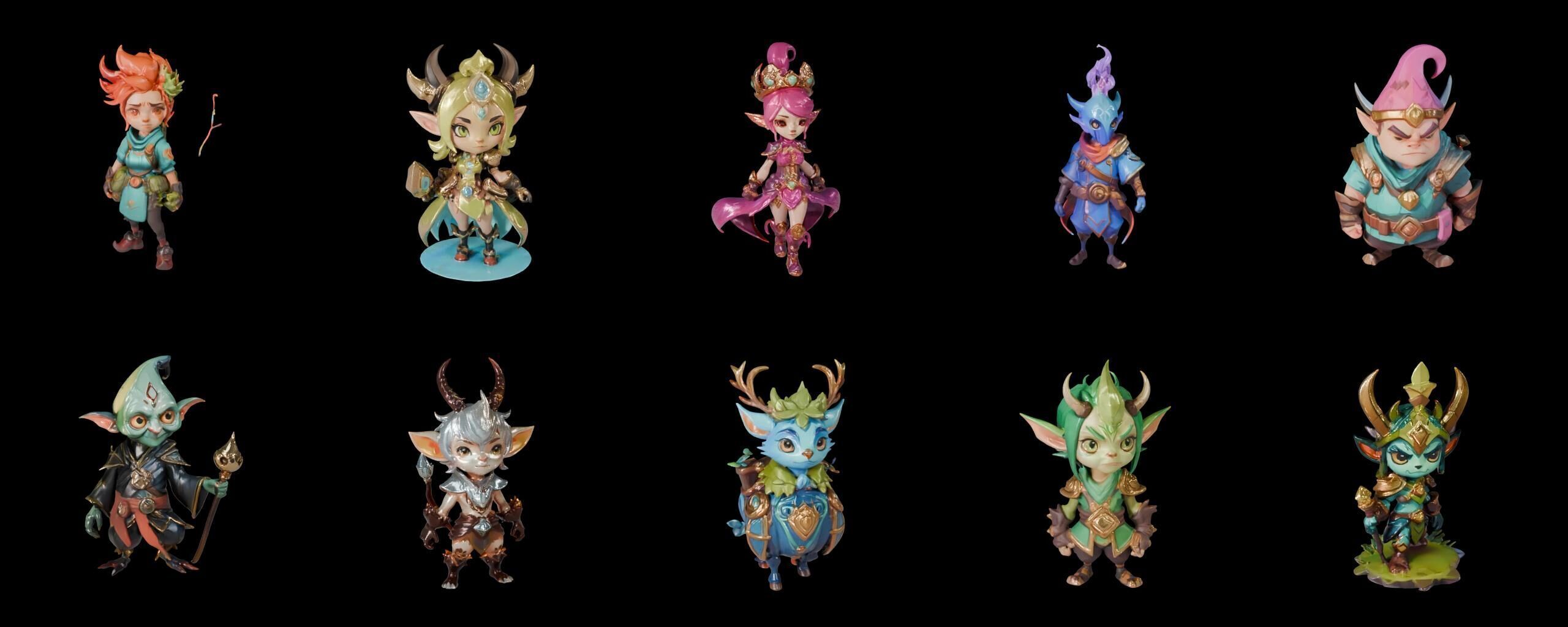 Base hero bundle 8 pack 100 fbx Low-poly 3D model_3