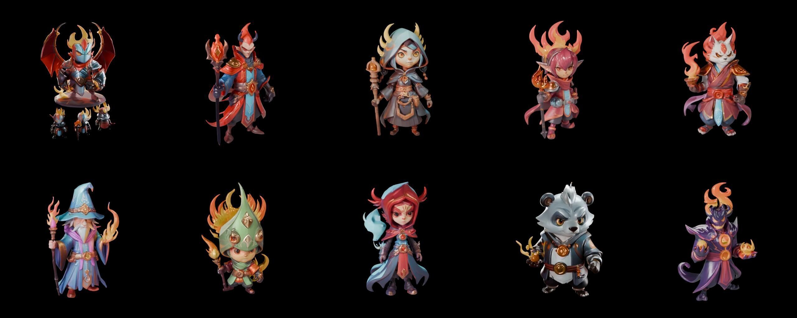 Base hero bundle 8 pack 100 fbx Low-poly 3D model_7