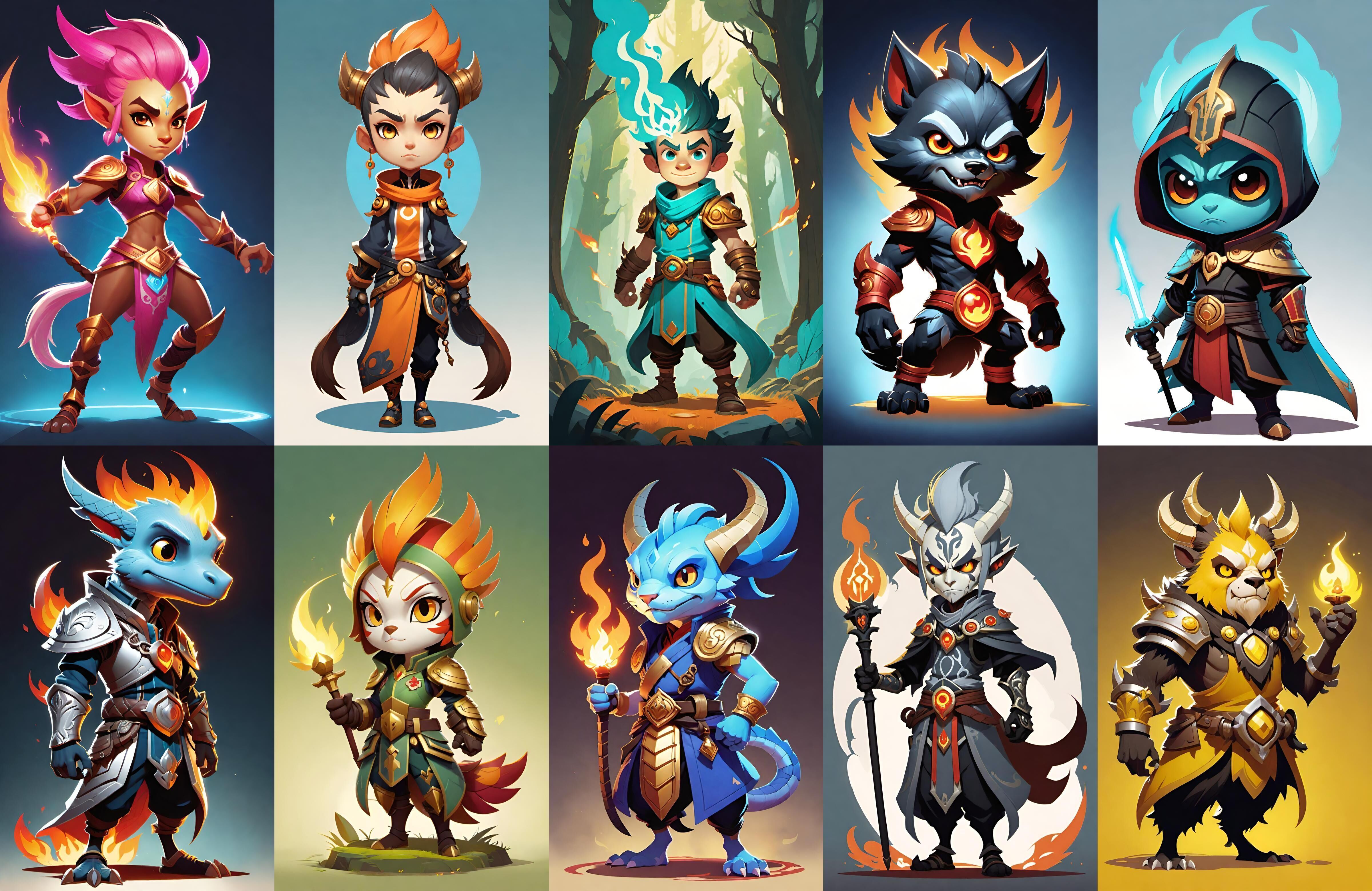 Base hero bundle 8 pack 100 fbx Low-poly 3D model_16