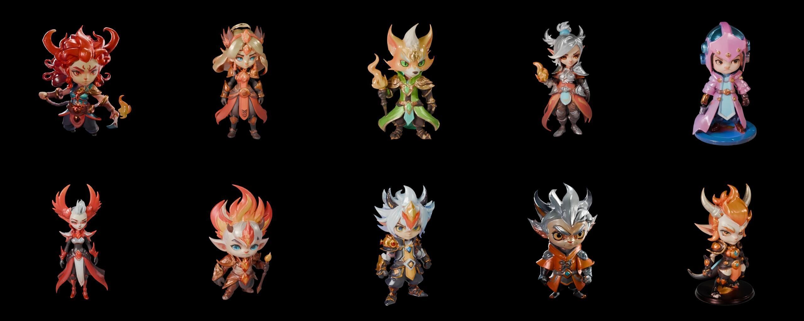 Base hero bundle 8 pack 100 fbx Low-poly 3D model_5