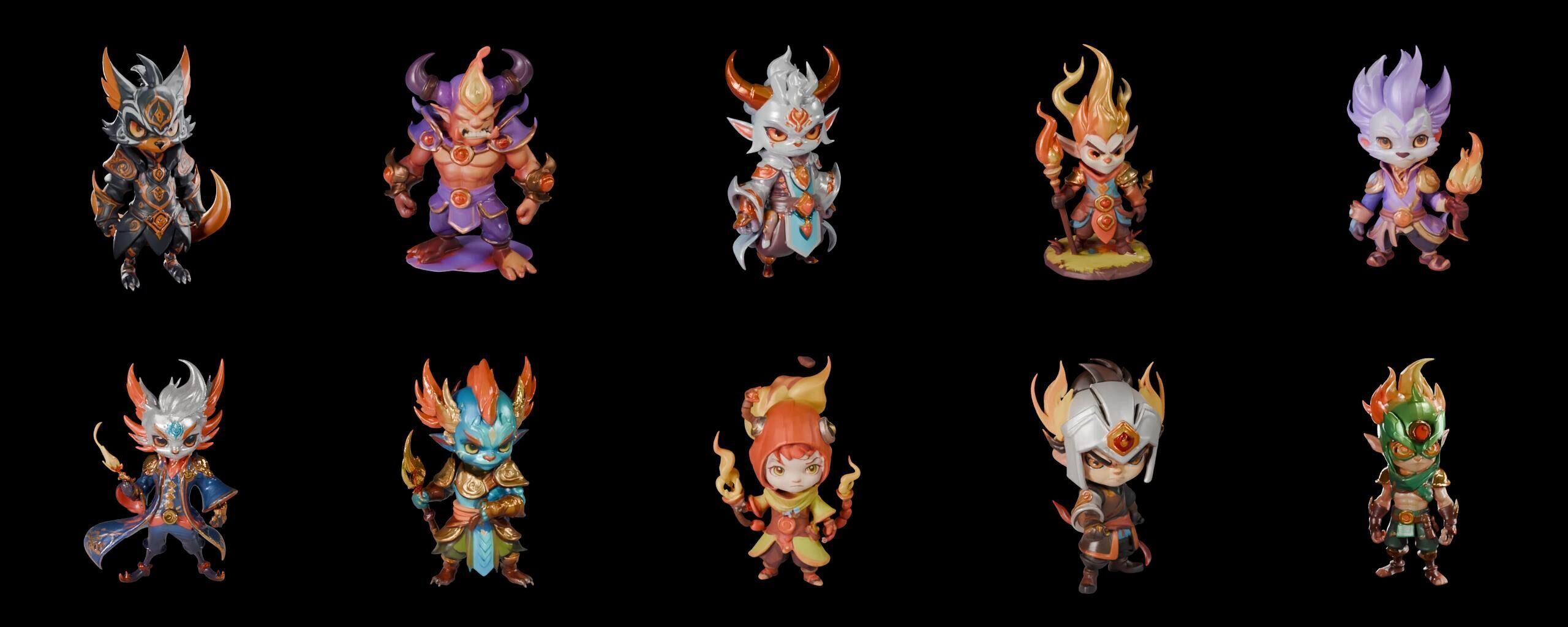 Base hero bundle 8 pack 100 fbx Low-poly 3D model_11