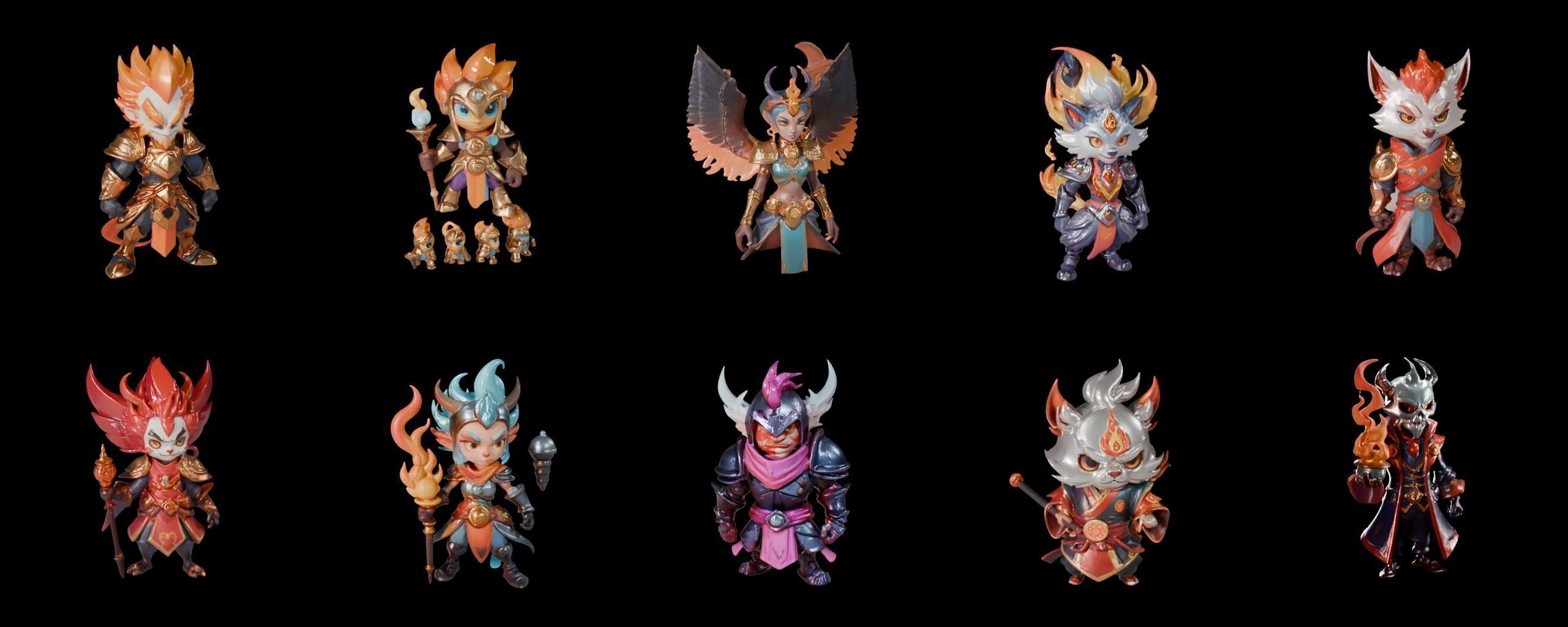 Base hero bundle 8 pack 100 fbx Low-poly 3D model_13