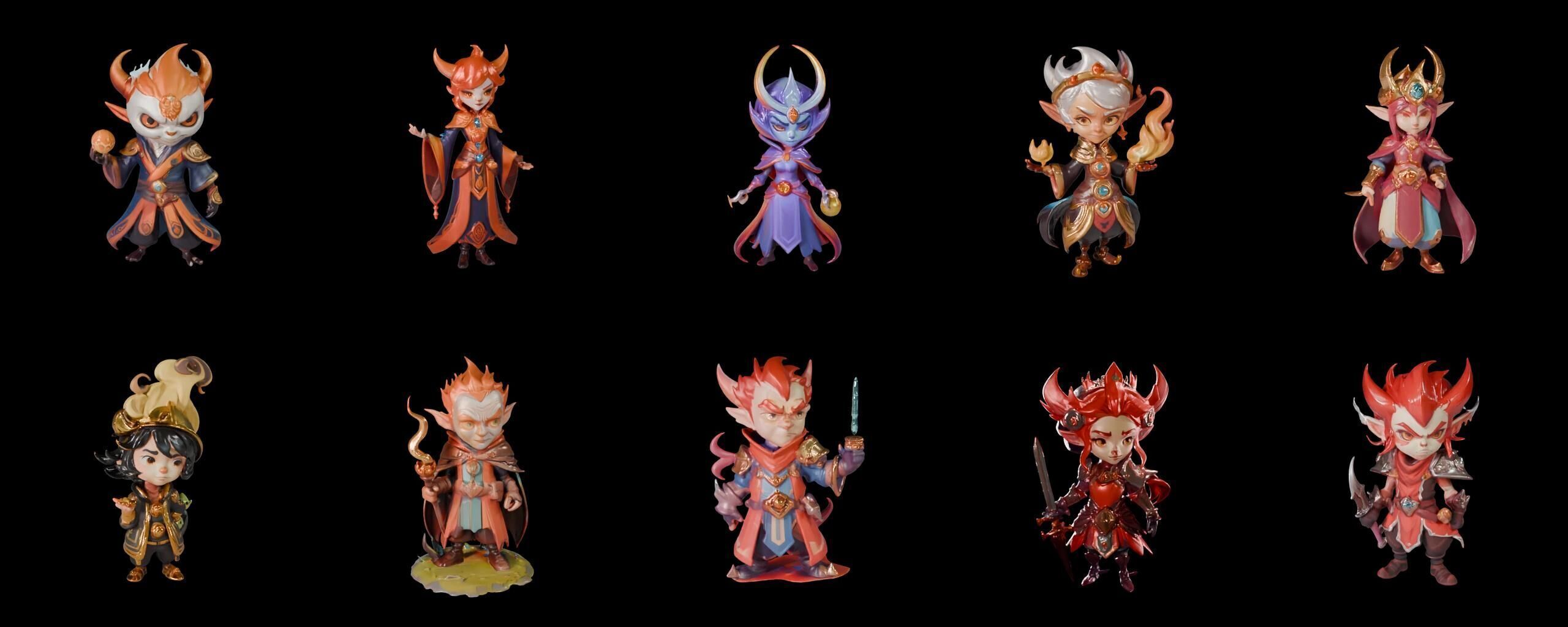 Base hero bundle 8 pack 100 fbx Low-poly 3D model_9