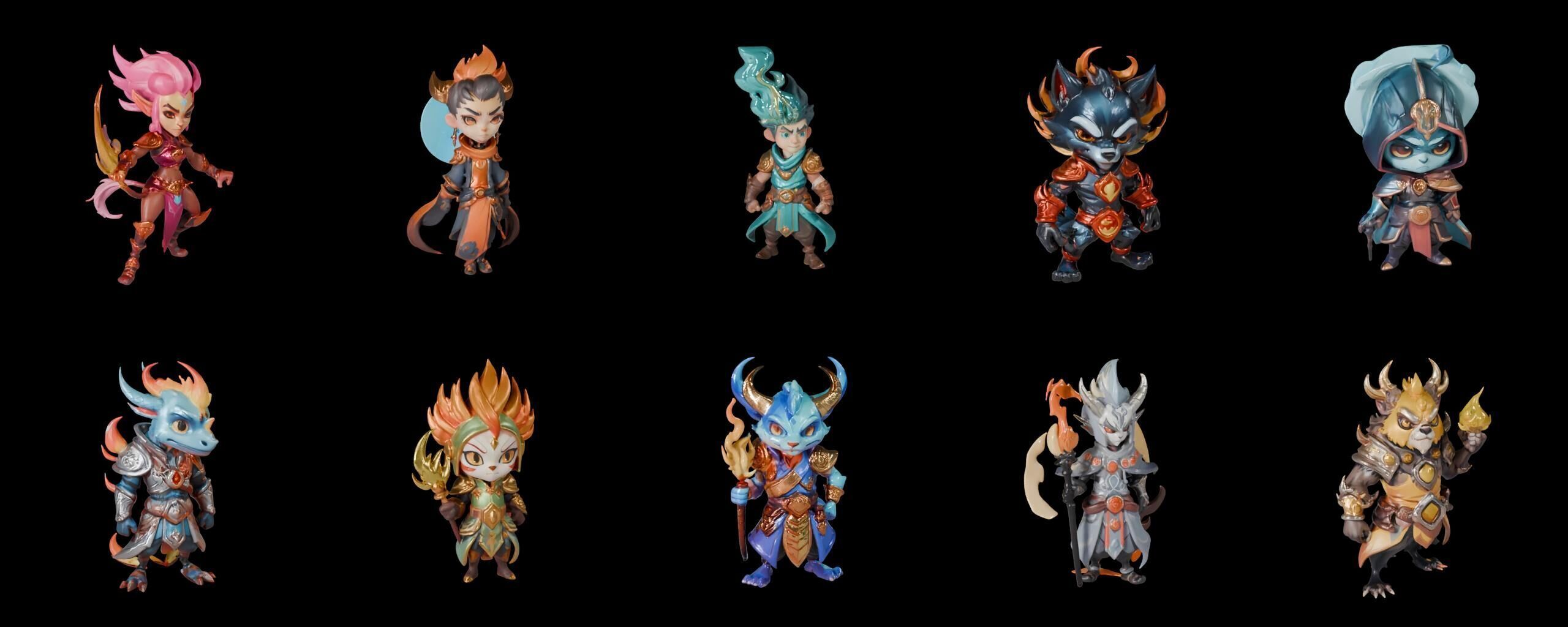 Base hero bundle 8 pack 100 fbx Low-poly 3D model_17