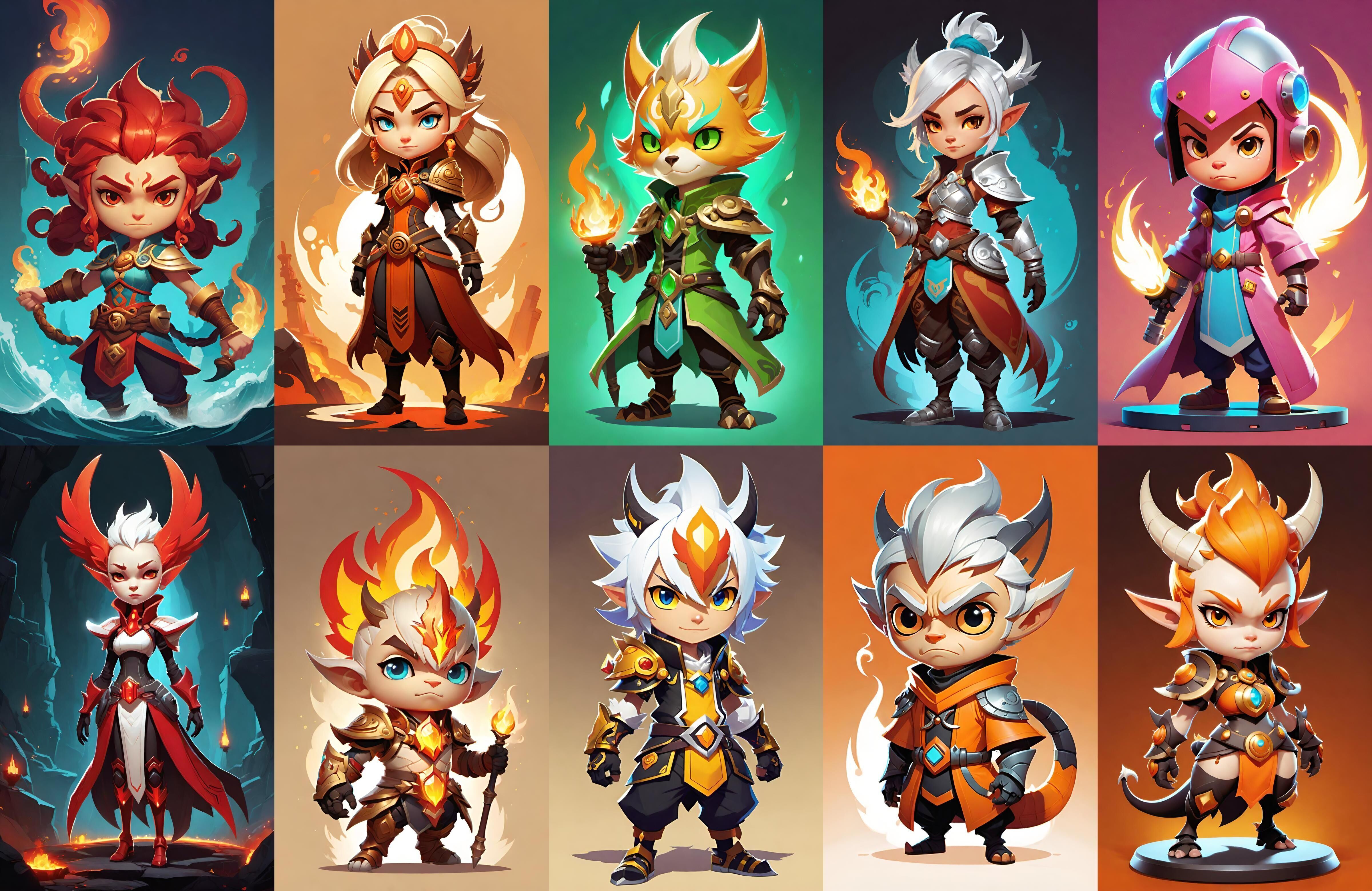 Base hero bundle 8 pack 100 fbx Low-poly 3D model_4