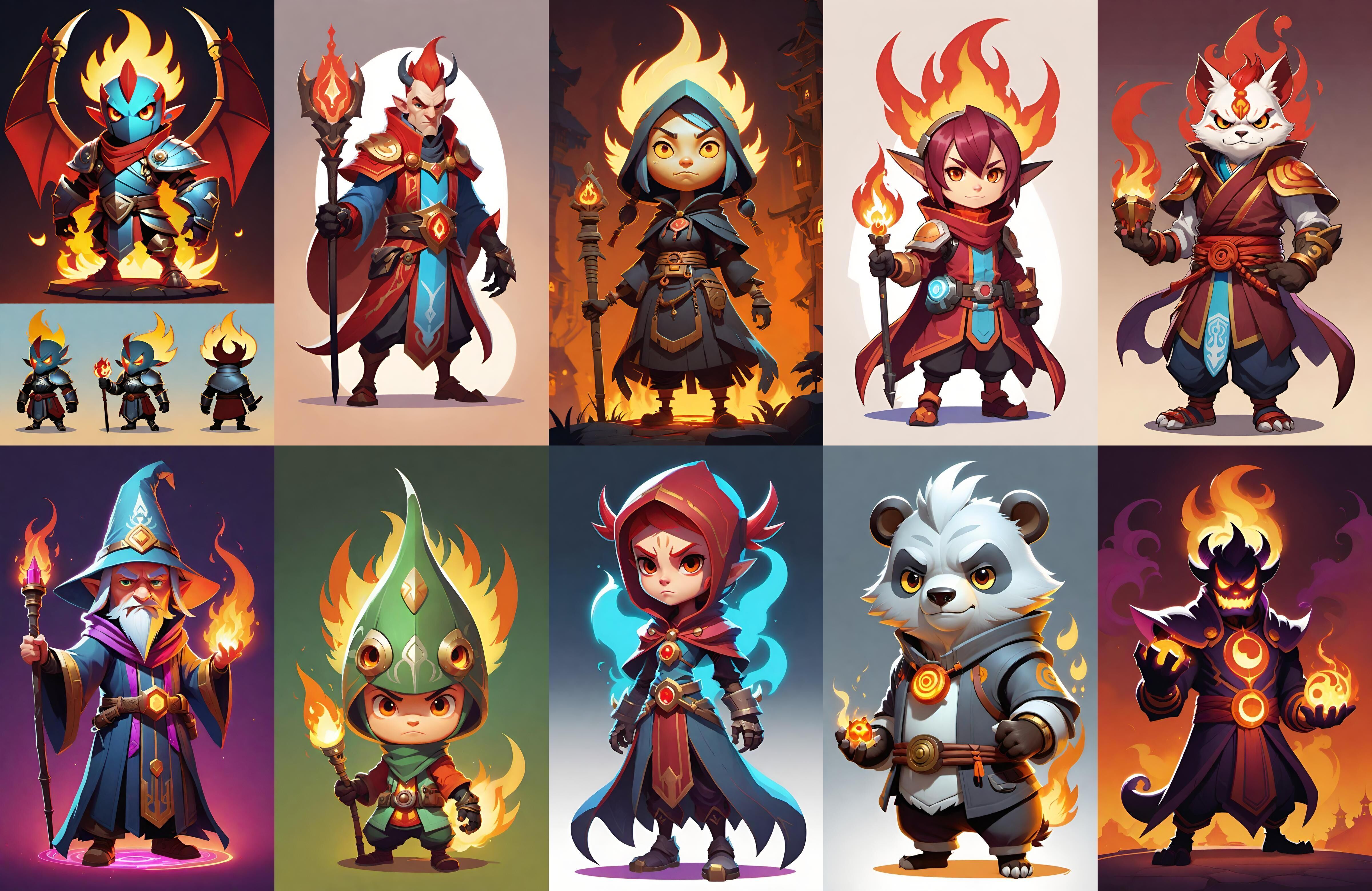 Base hero bundle 8 pack 100 fbx Low-poly 3D model_6