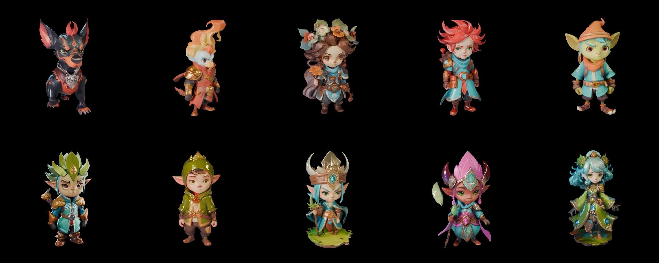 Base hero bundle 8 pack 100 fbx Low-poly 3D model_19