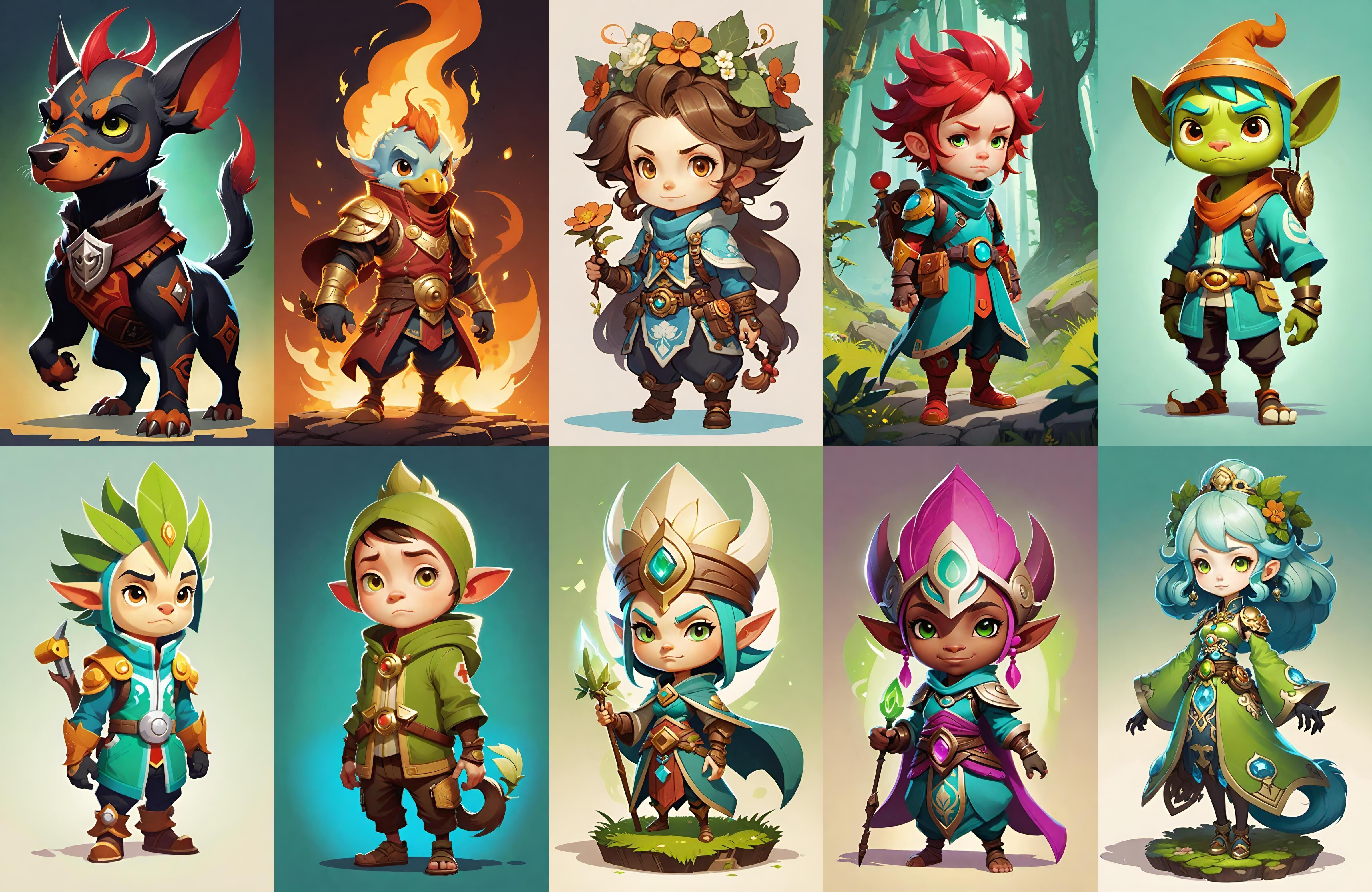 Base hero bundle 8 pack 100 fbx Low-poly 3D model_18