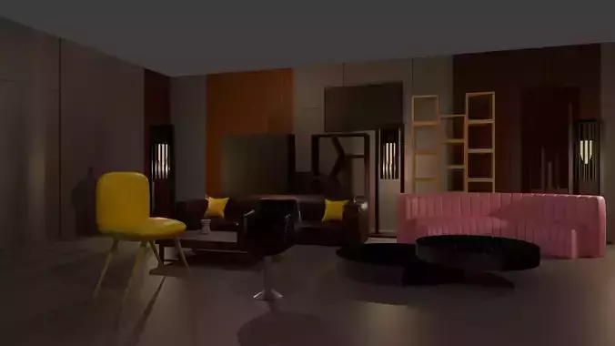 Modern Living Room Furniture Pack  High-Quality 3D Assets