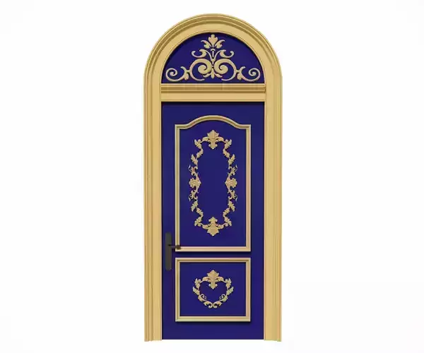 Ornamented French-Style Front Door with Arch