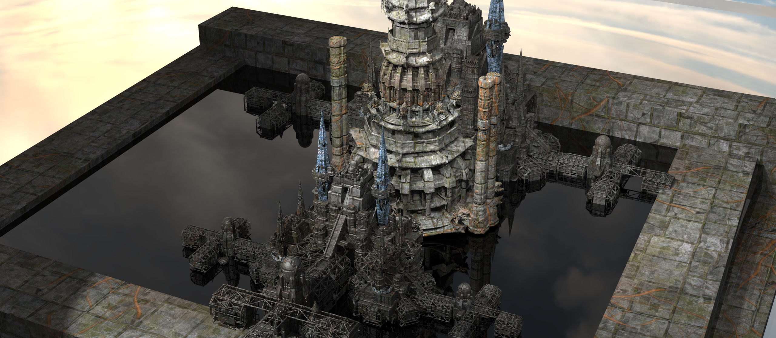 Adrianople inspired Temple under Construction 3D model_1