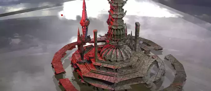 Byzantine Empire stylised temple exterior 