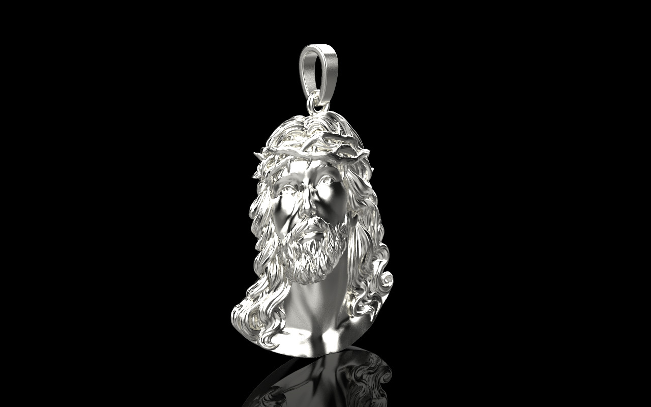 Jesus pendant model 738 3D print model_16