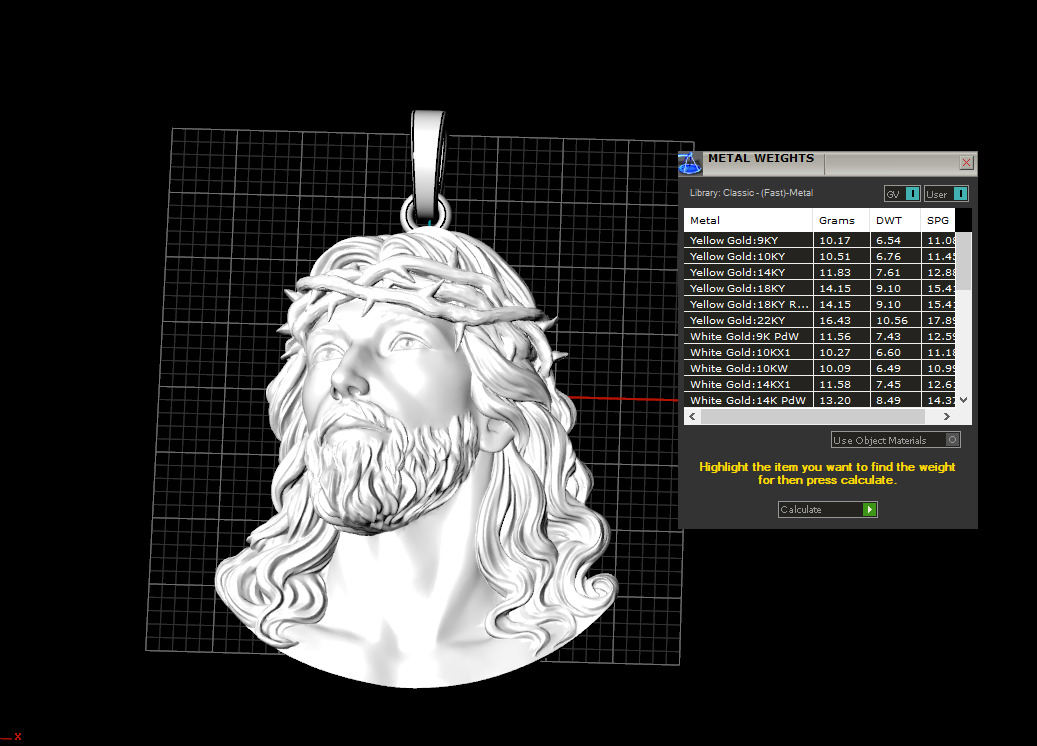 Jesus pendant model 738 3D print model_4