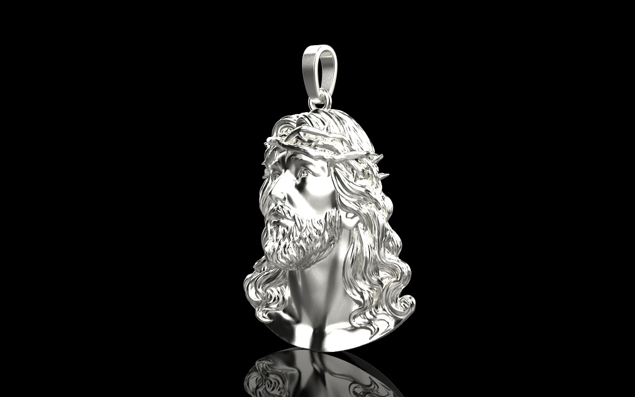 Jesus pendant model 738 3D print model_20