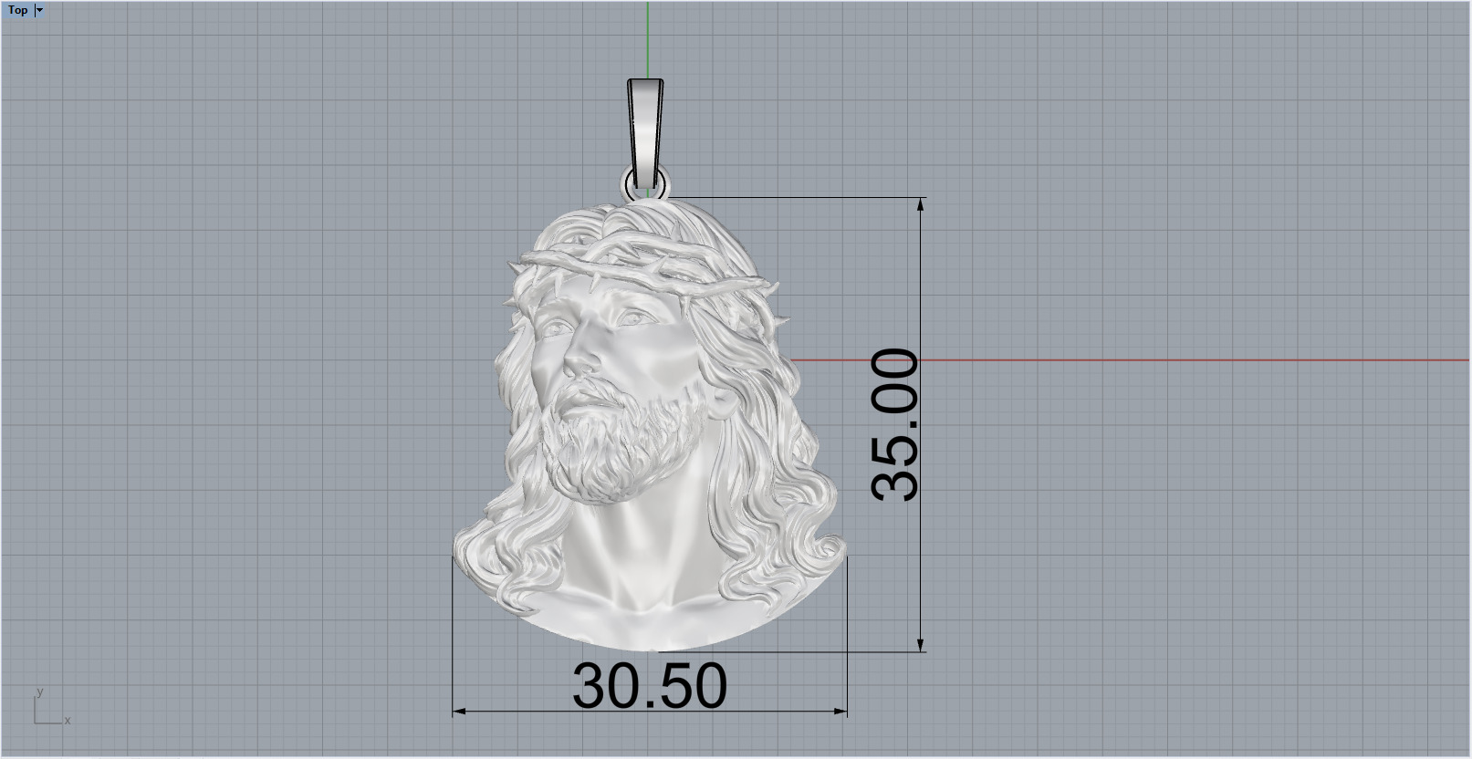 Jesus pendant model 738 3D print model_5