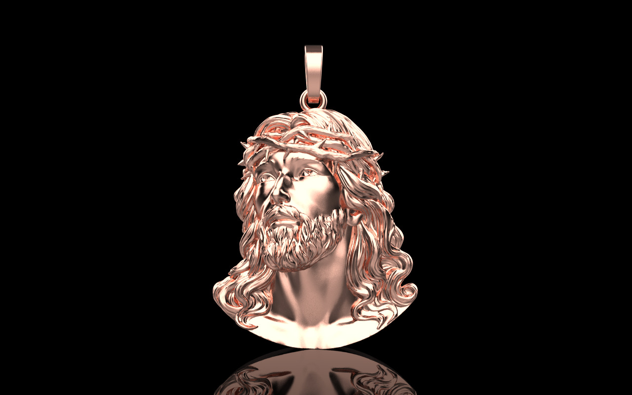 Jesus pendant model 738 3D print model_10
