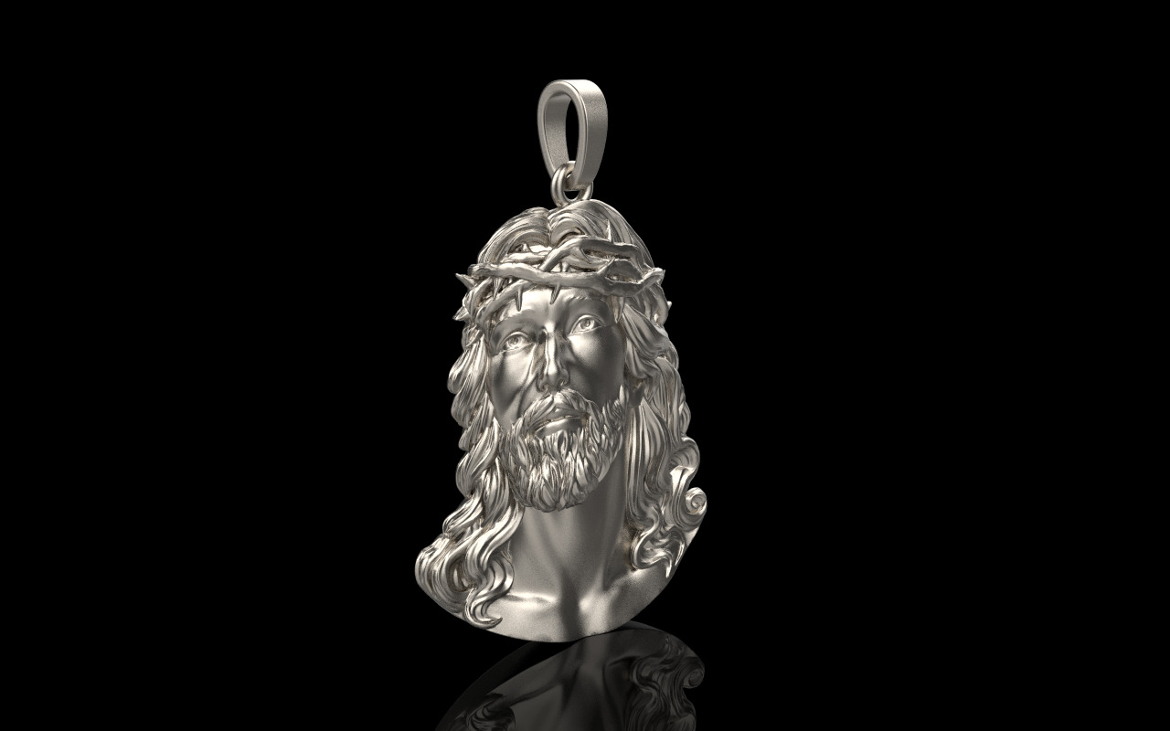 Jesus pendant model 738 3D print model_13