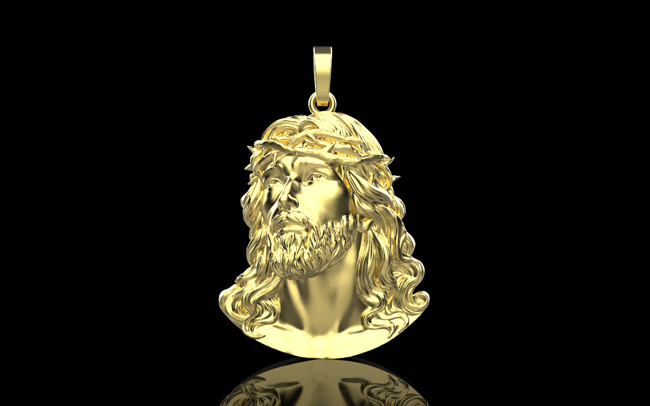 Jesus pendant model 738 3D print model_9