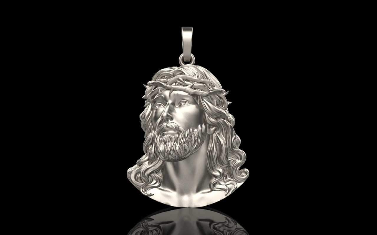 Jesus pendant model 738 3D print model_2