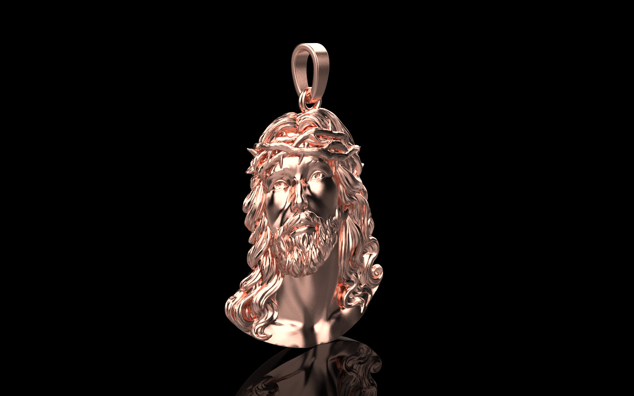 Jesus pendant model 738 3D print model_15