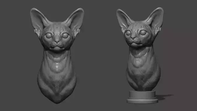 Abyssinian cat bust