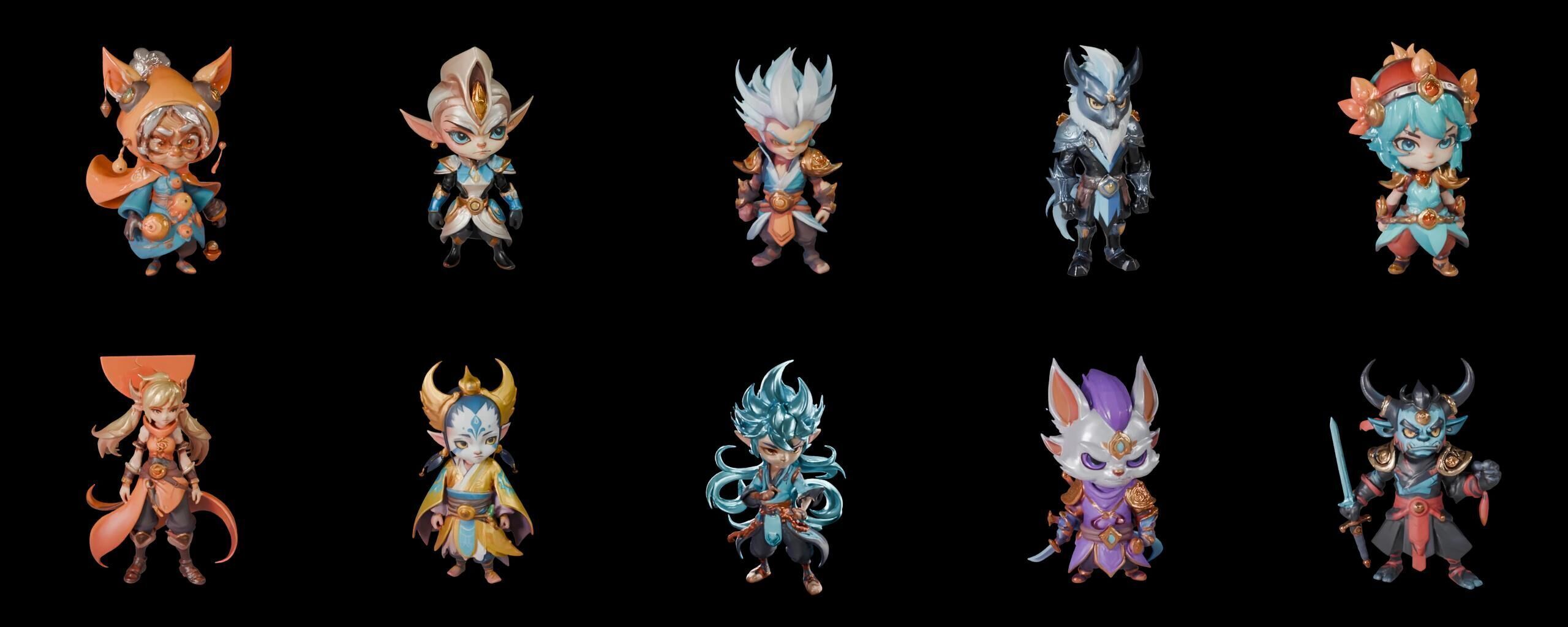 Base hero bundle 18 pack 100 fbx Low-poly 3D model_1