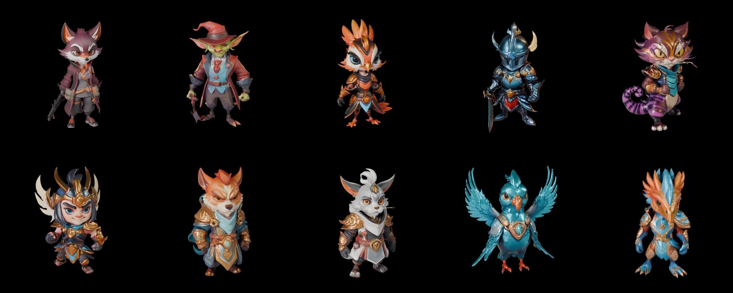 Base hero bundle 18 pack 100 fbx Low-poly 3D model_13