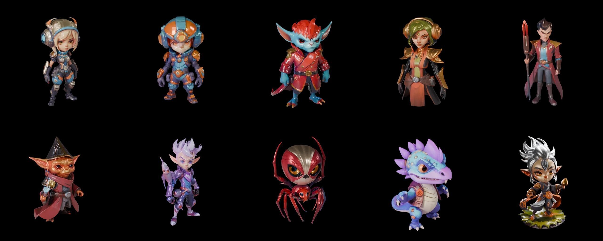 Base hero bundle 17 pack 100 fbx Low-poly 3D model_15