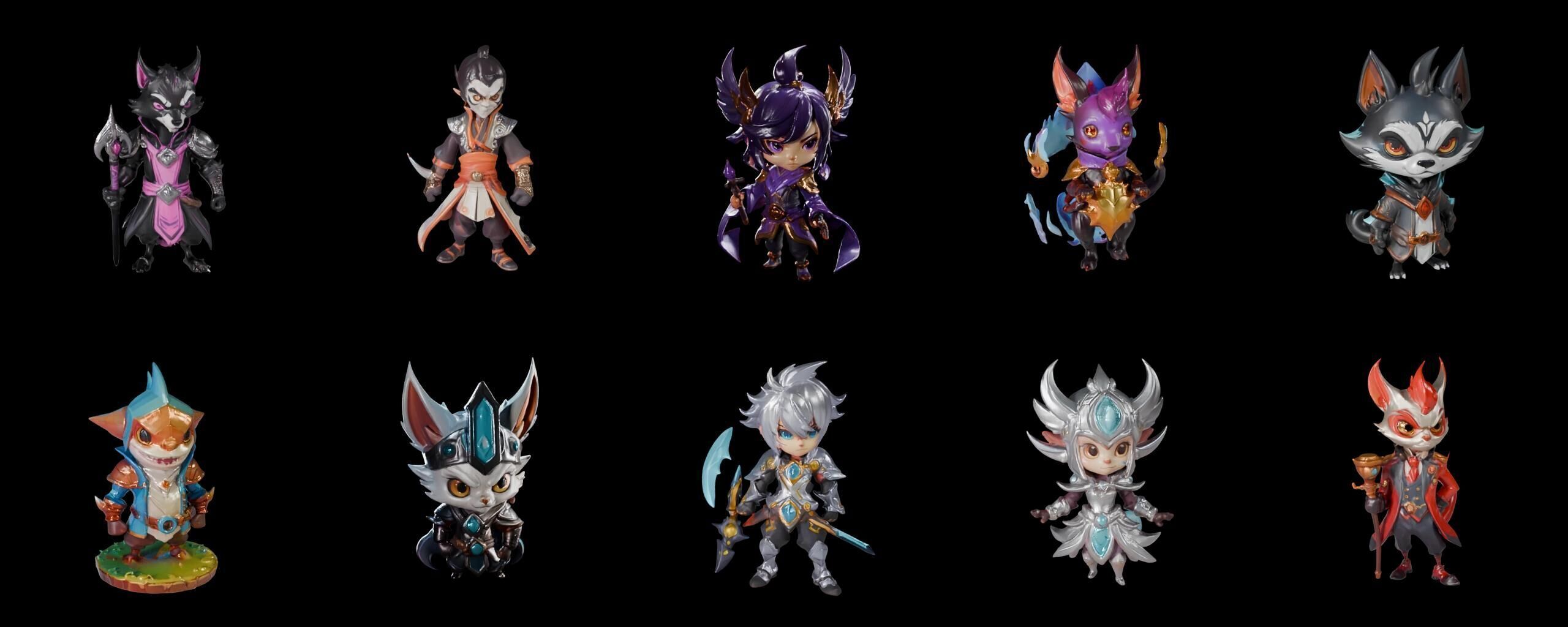 Base hero bundle 17 pack 100 fbx Low-poly 3D model_7