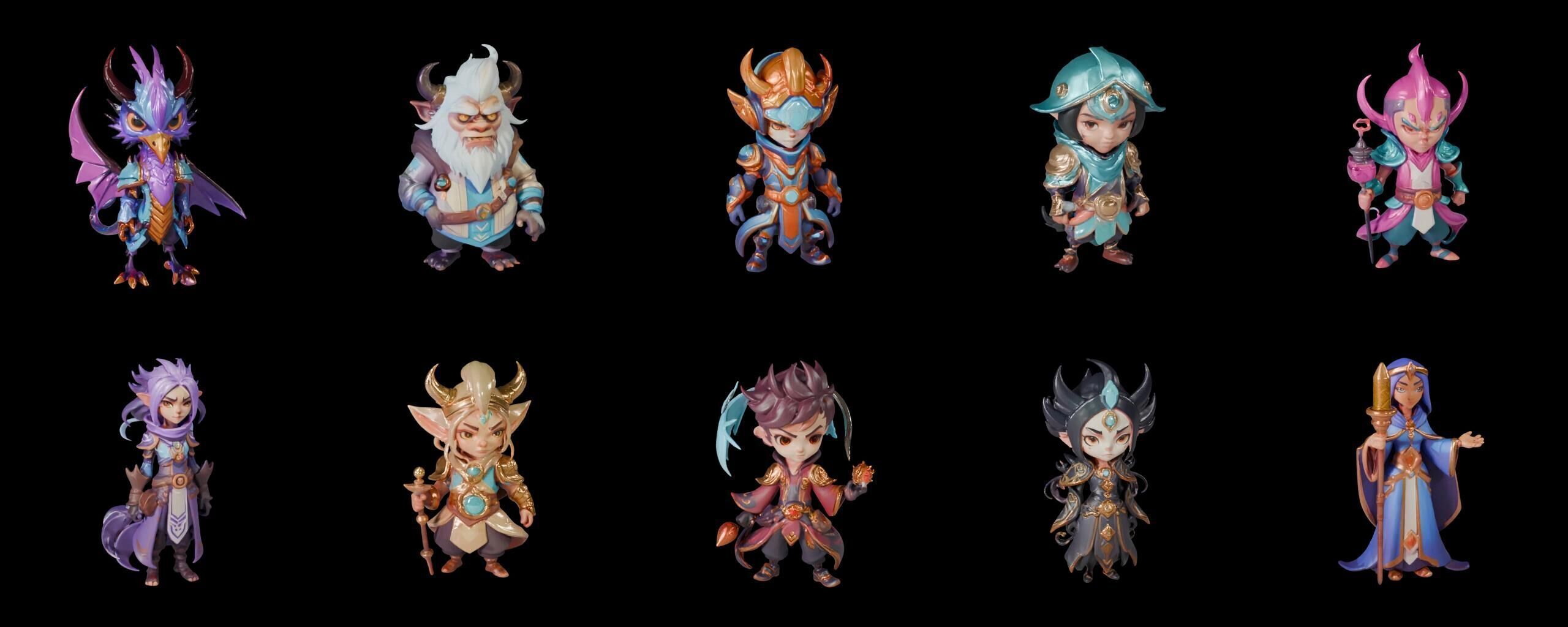 Base hero bundle 17 pack 100 fbx Low-poly 3D model_11