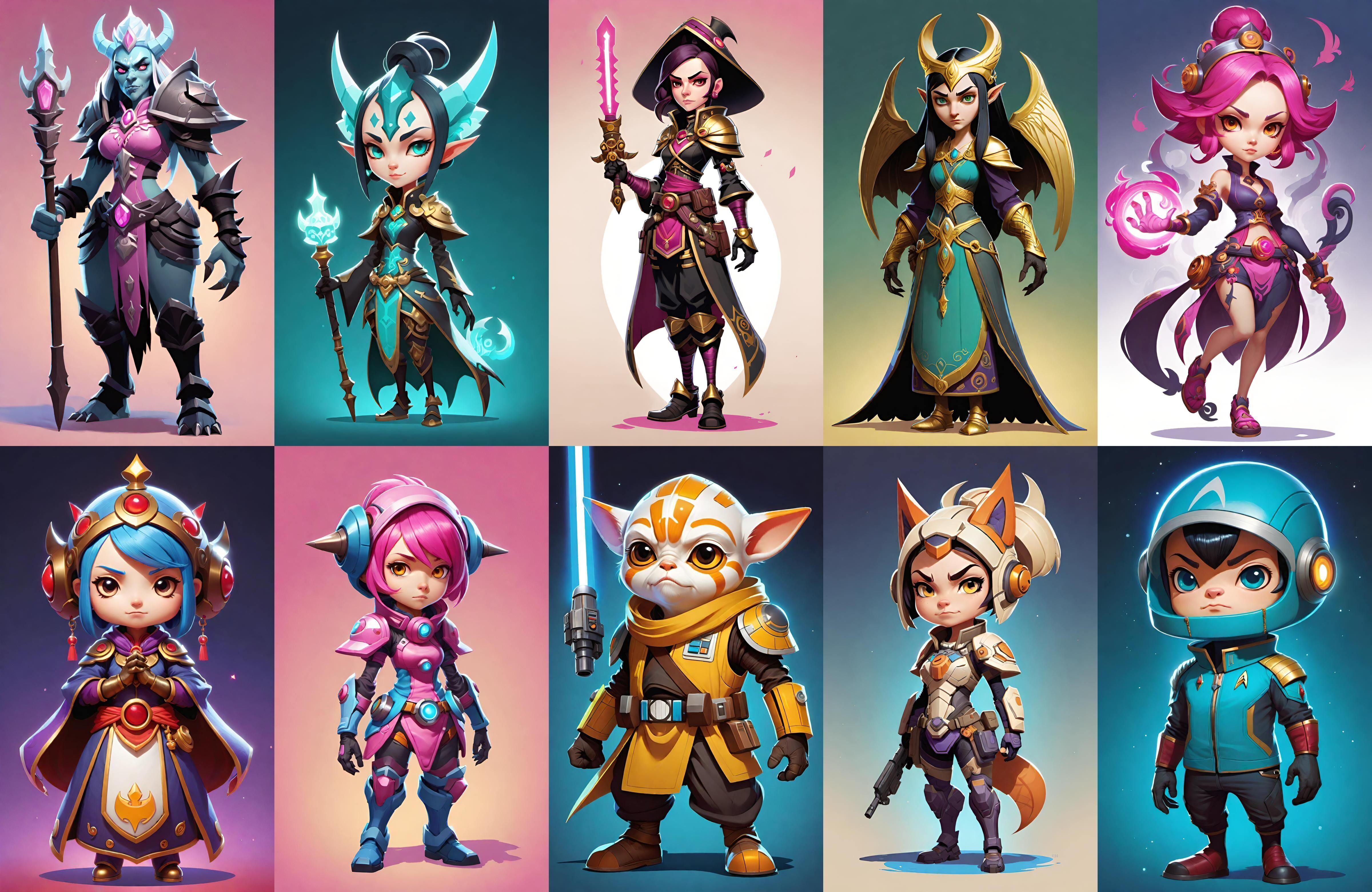 Base hero bundle 17 pack 100 fbx Low-poly 3D model_12