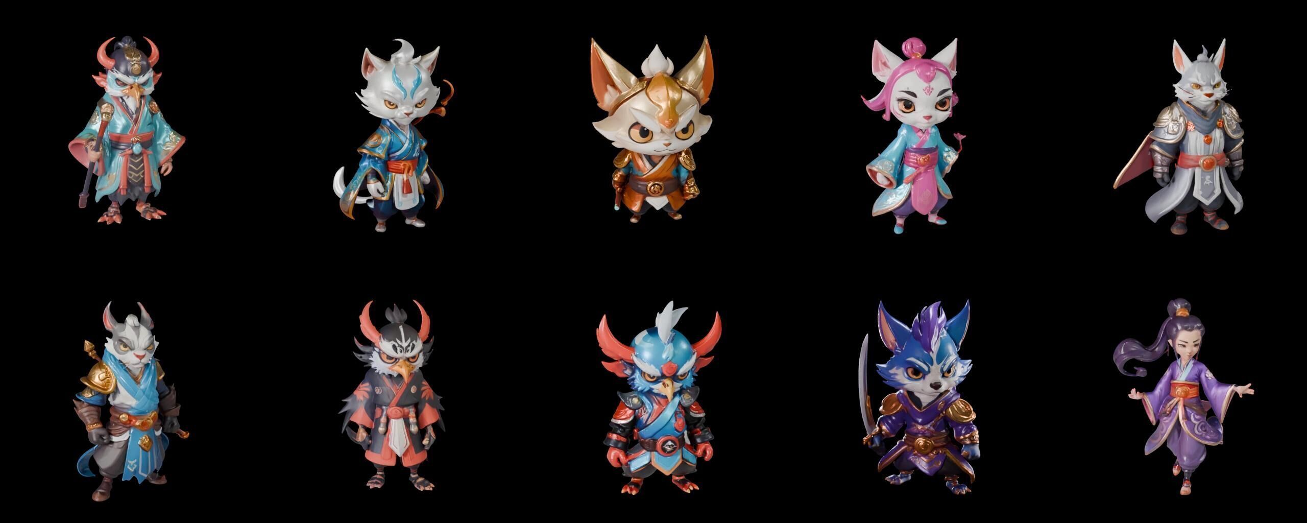 Base hero bundle 17 pack 100 fbx Low-poly 3D model_1