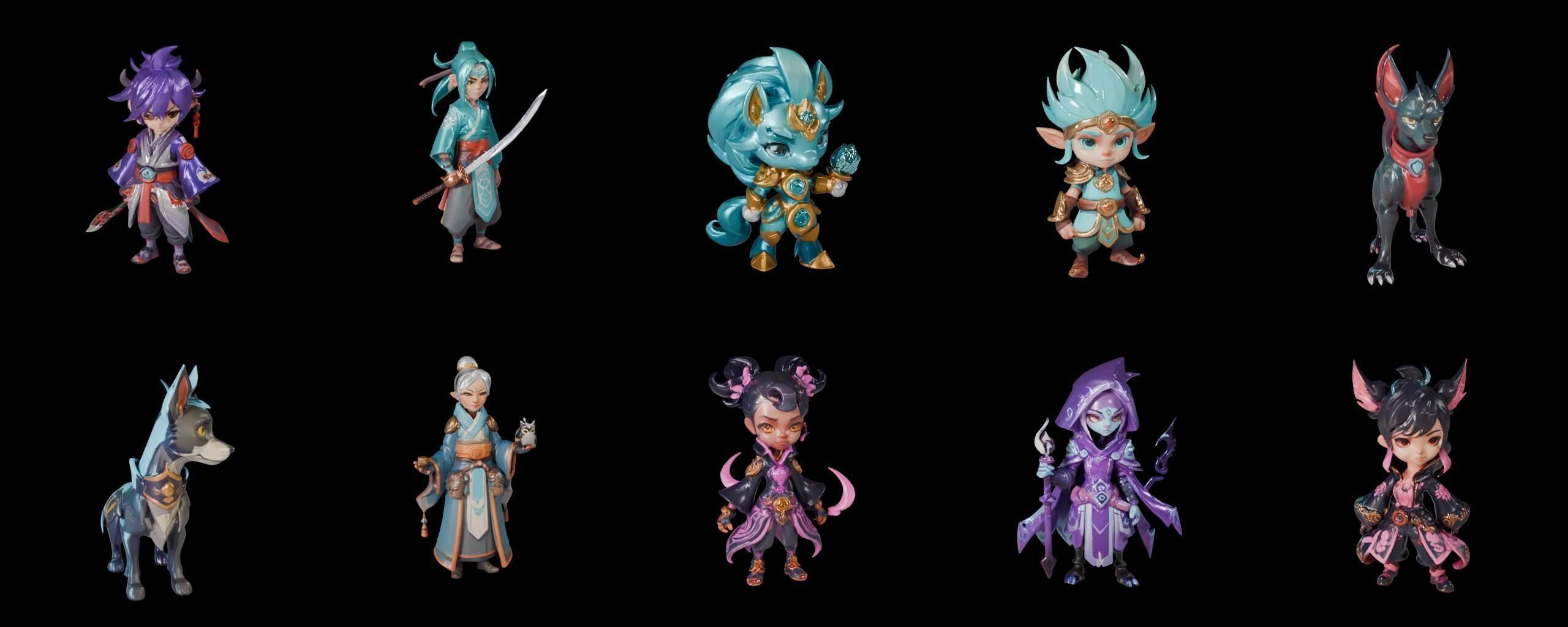 Base hero bundle 17 pack 100 fbx Low-poly 3D model_5