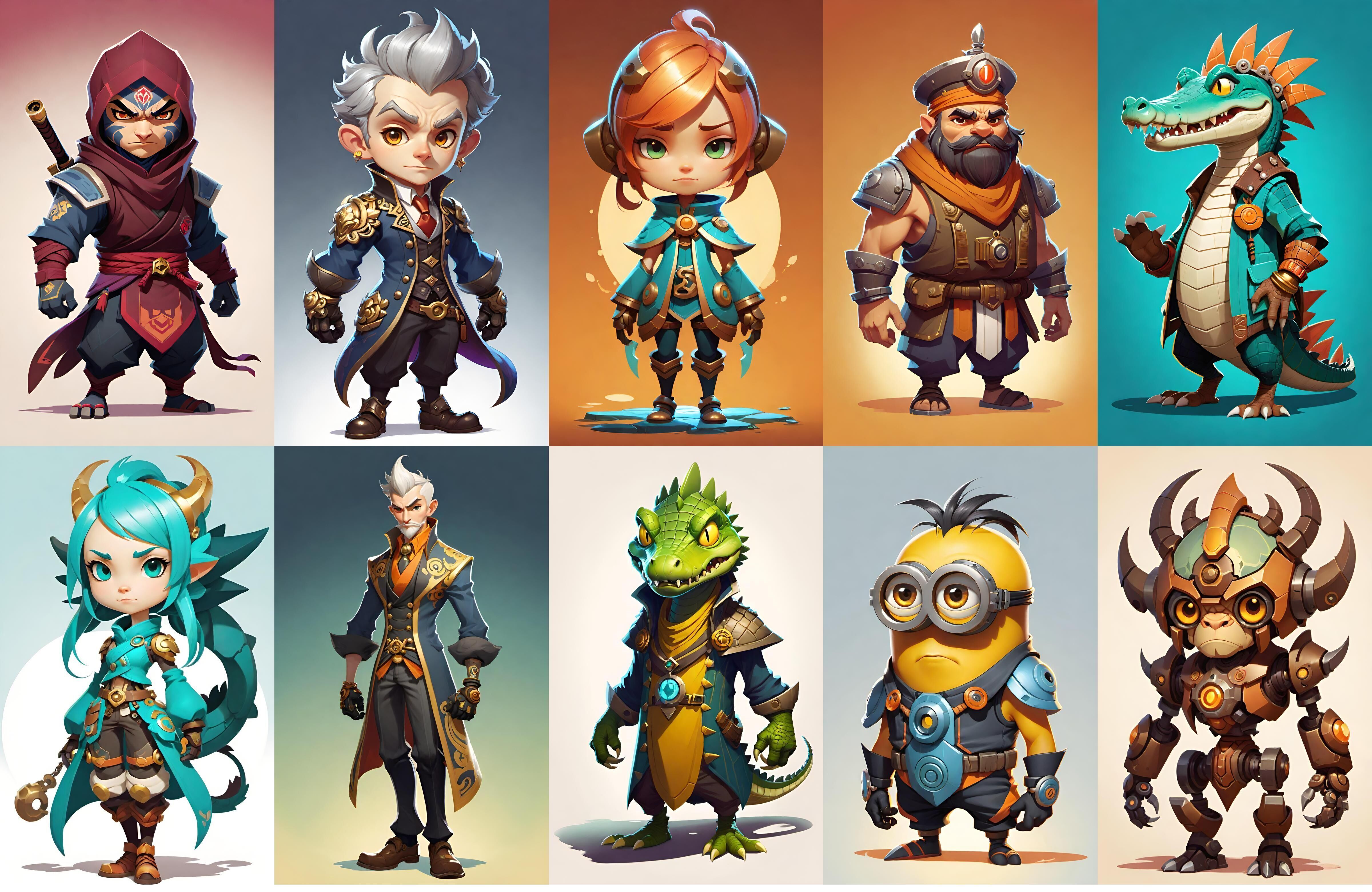 Base hero bundle 17 pack 100 fbx Low-poly 3D model_2