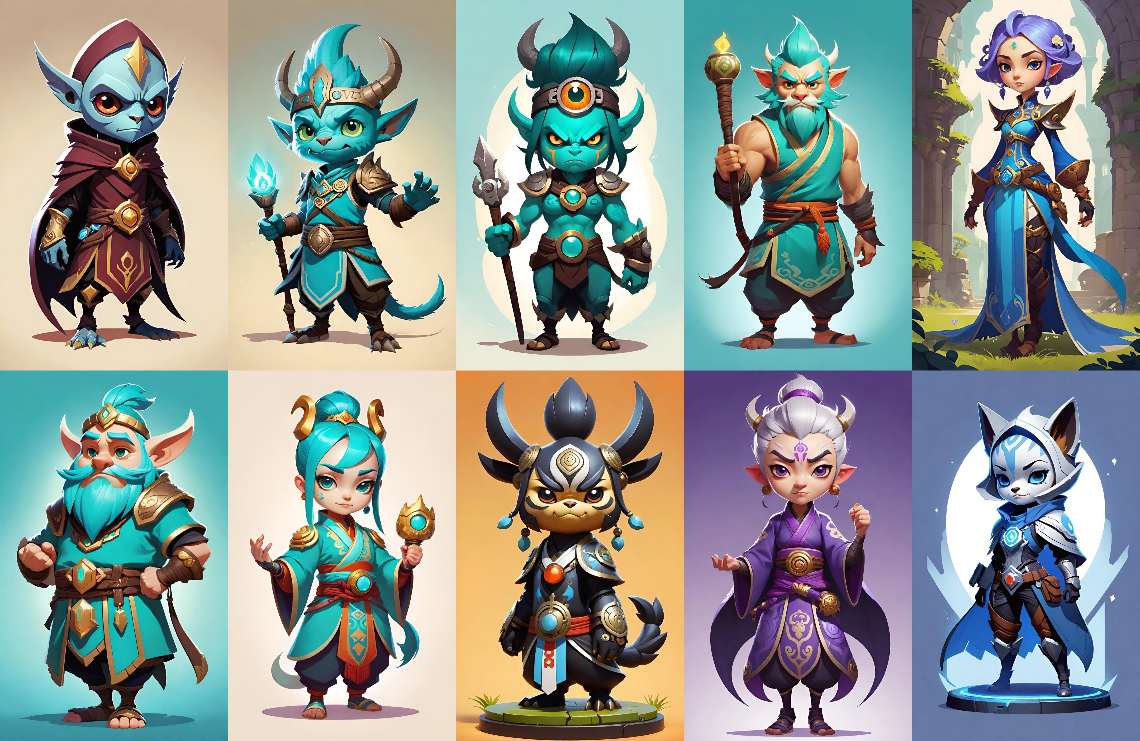 Base hero bundle 14 pack 100 fbx Low-poly 3D model_10