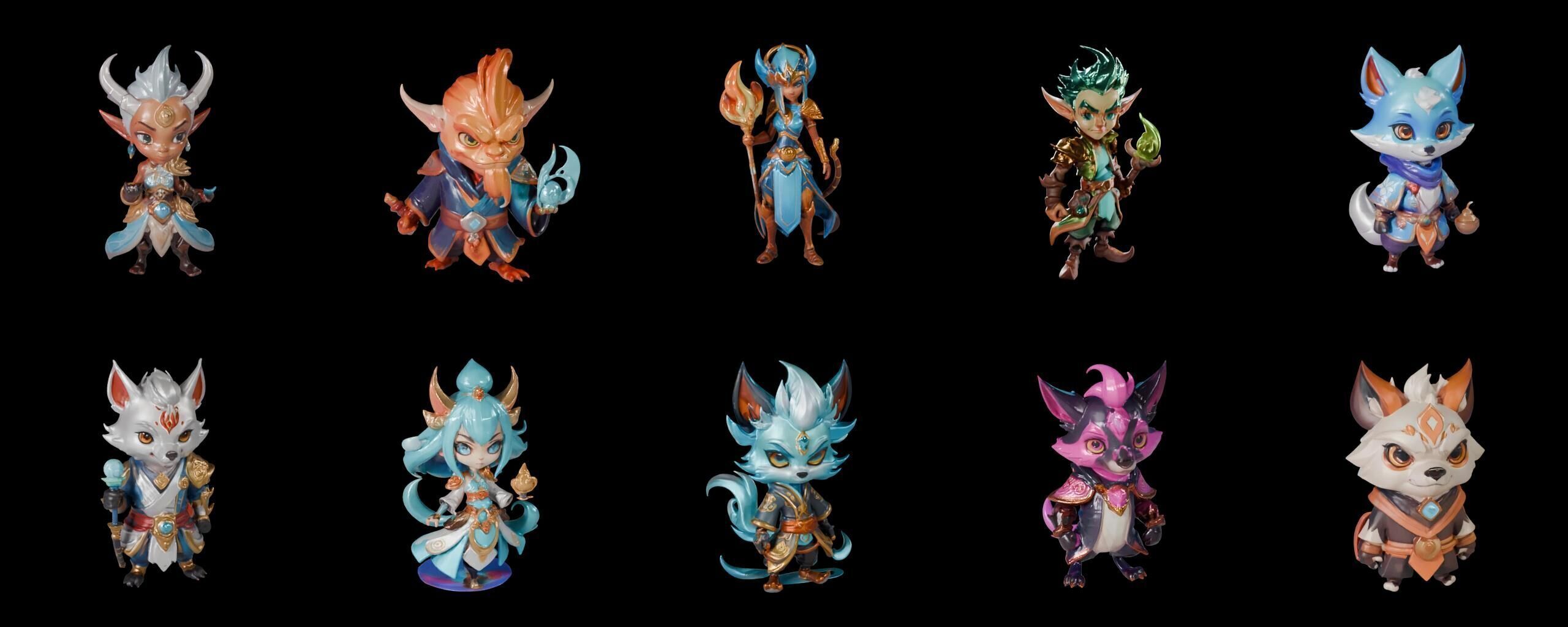 Base hero bundle 14 pack 100 fbx Low-poly 3D model_7