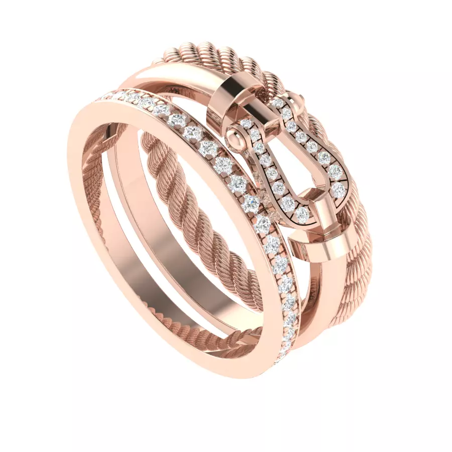 Force Rise ring size EU55 3D print model_0