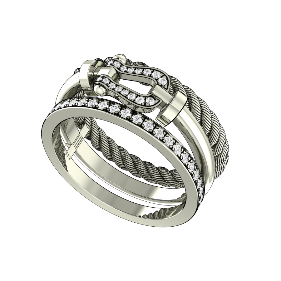 Force Rise ring size EU55 3D print model_2