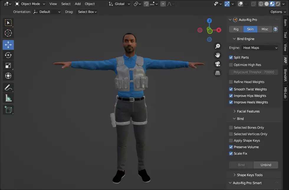 Realistic back police man 3D model