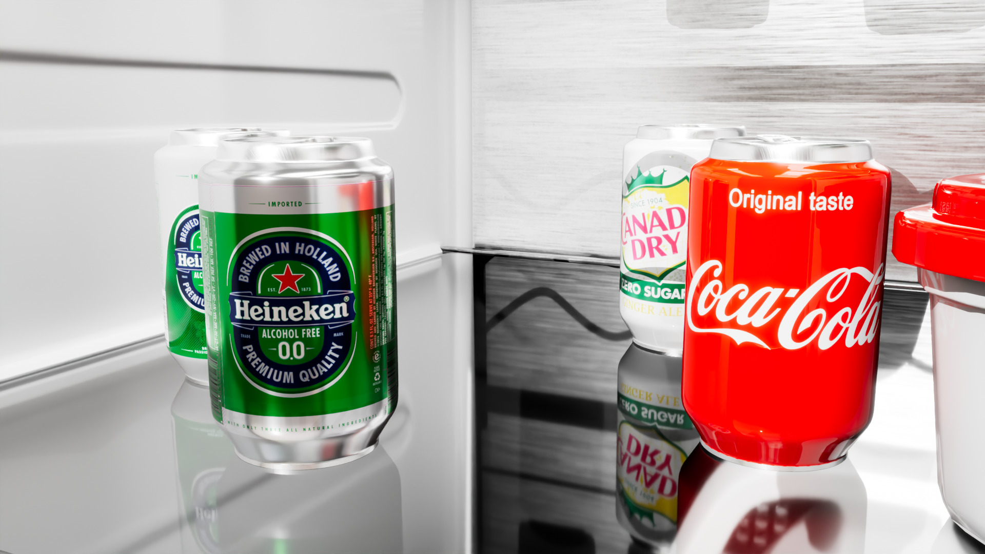 Samsung Refrigerator RS5000DC with inner stuffs Low-poly 3D model_15