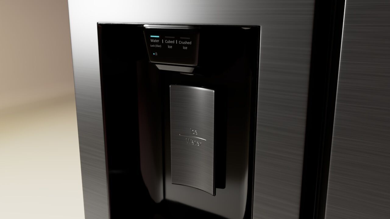 Samsung Refrigerator RS5000DC with inner stuffs Low-poly 3D model_12