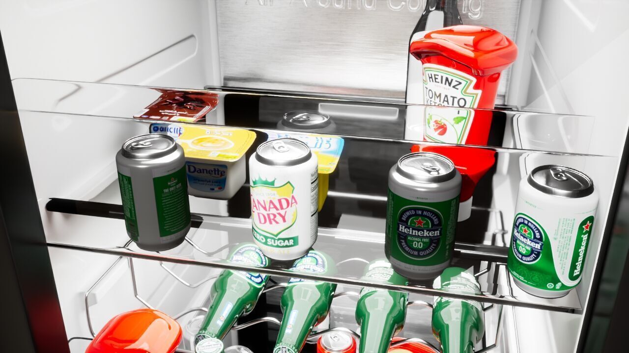 Samsung Refrigerator RS5000DC with inner stuffs Low-poly 3D model_36