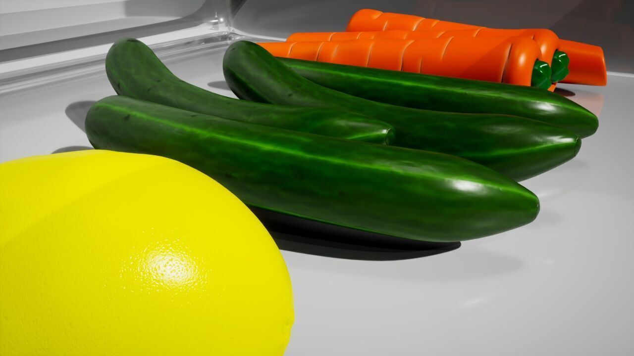 Samsung Refrigerator RS5000DC with inner stuffs Low-poly 3D model_44