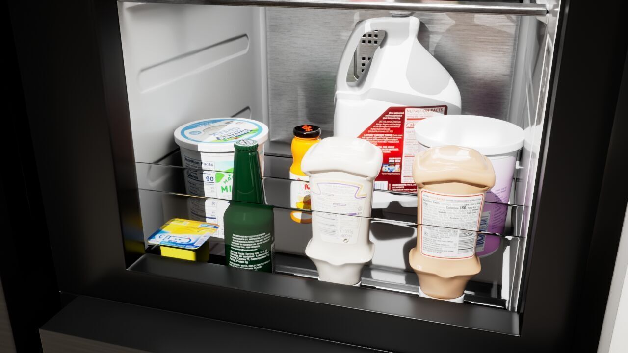 Samsung Refrigerator RS5000DC with inner stuffs Low-poly 3D model_35