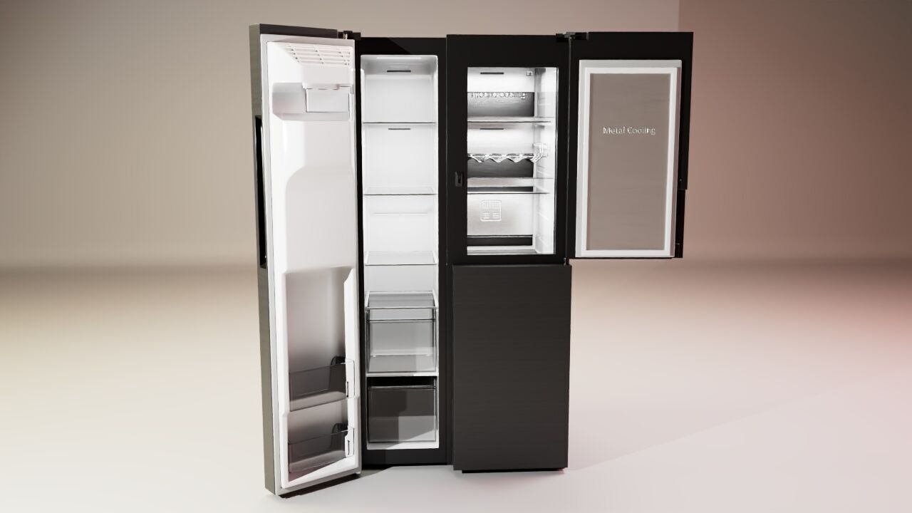 Samsung Refrigerator RS5000DC with inner stuffs Low-poly 3D model_3