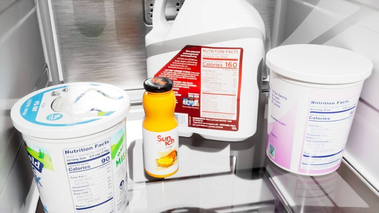 Samsung Refrigerator RS5000DC with inner stuffs Low-poly 3D model_10