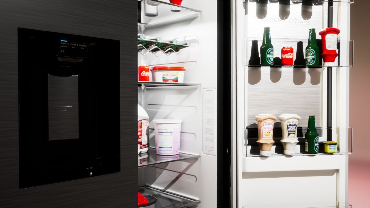 Samsung Refrigerator RS5000DC with inner stuffs Low-poly 3D model_40