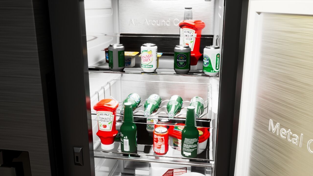 Samsung Refrigerator RS5000DC with inner stuffs Low-poly 3D model_34