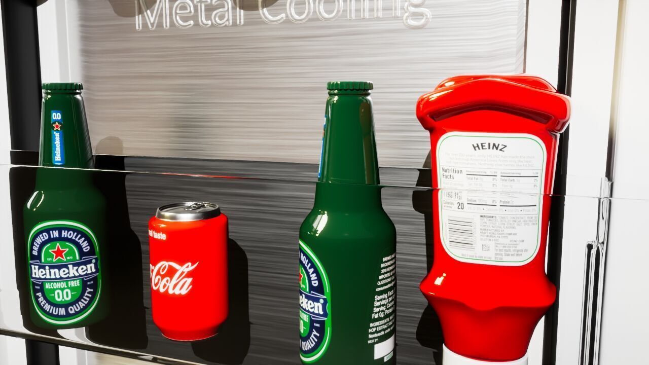 Samsung Refrigerator RS5000DC with inner stuffs Low-poly 3D model_39